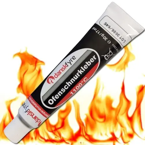 Produktbild: Danskfyre Feuerfester Kleber für Kamin - Schamottstein und Dichtung Mörtel hitzebeständig bis 1000 Grad - Hochtemperatur Ofenschnurkleber Fermit HT 1100 Schamottkleber