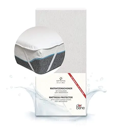 Produktbild: DarBene Matratzenschoner 180x200cm Matratzenauflage wasserdicht Inkontinenzunterlage waschbar Premium, atmungsaktiv ohne Knistern, Matratzenschutz 80% Baumwolle Oeko-TEX, Nässeschutz 180x200