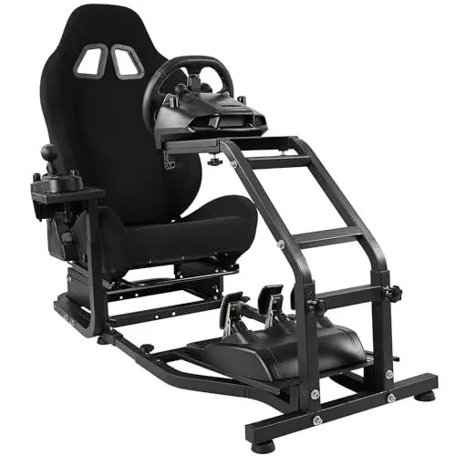 Produktbild: Dardoo Fahrsimulator Cockpit mit verstellbarem Rennsitz Passend für Logitech G29 G920 G923, Thrustmaster T150 T300RS GT Racing Lenkradständer, ohne Schalthebel und Pedale