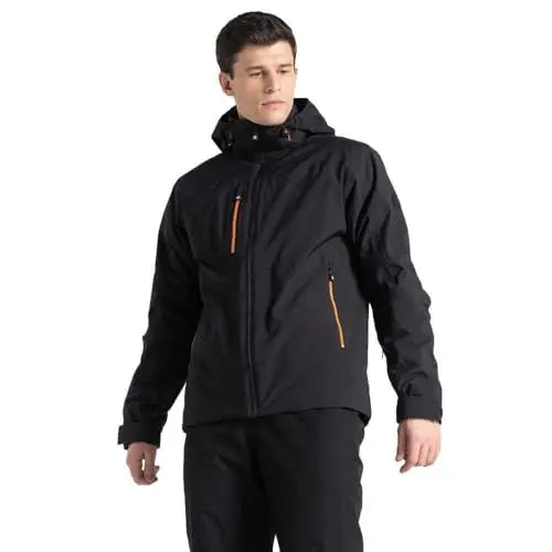 Produktbild: Dare2b Herren Skijacke Winterjacke Jacke Kapuze Eagle Jacket, Farbe:Schwarz, Artikel:-800 Black, Größe:XL