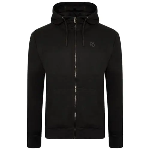 Produktbild: Dare 2b Herren Modulus Full Length Zip Handwarmer Pockets Adjustable Drawcord Hood Hoodie Strickwaren, Schwarz, XS