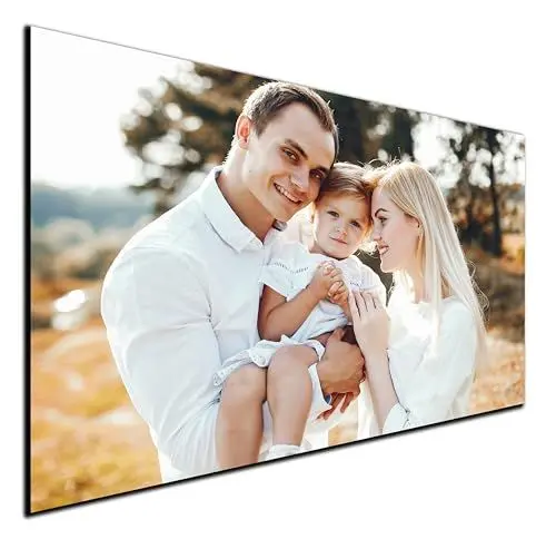 Produktbild: DARO Design - 20x30 cm Mein Foto auf Leinwand Hochdichte Faserplatte HDF 6mm, Schwarze Kanten, Fester Wandhaken - Als Hochzeitsgeschenk, für Baby Bilder und Familien Fotos und andere besondere Momente