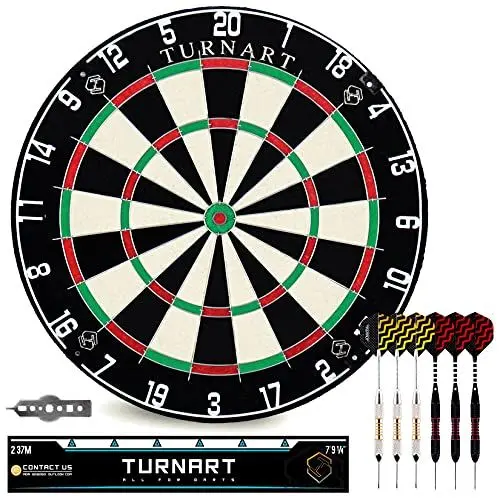 Produktbild: Dartscheibe Kork Dartscheibe mit Pfeilen Offizielles Steeldartscheibe Dartscheibe Steeldart Dartscheibe Set 6 Dartpfeile Metallspitze,6 Flights (Nur Dartscheibe)
