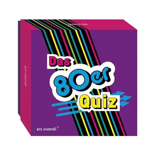 Produktbild: 80er-Jahre Quiz – Gesellschaftsspiel für Erwachsene mit 66 Karten | Retro-Fragespiel rund um Popkultur, Filme, Musik & Allgemeinwissen | Partyspiel & Geschenkidee vom ars vivendi Verlag