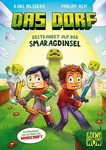 Produktbild: Das Dorf (Band 1) - Gestrandet auf der Smaragdinsel: Tauche ab ins Minecraft-Universum - Gaming-Abenteuer für Kinder ab 8 Jahren - ausgezeichnet mit dem Lesekompass 2022