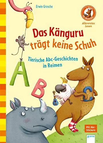 Produktbild: Das Känguru trägt keine Schuh. Tierische Abc-Geschichten in Reimen: Der Bücherbär: Allererstes Lesen: Tierische Abc-Geschichten in Reimen. Mit Abc-Stickern