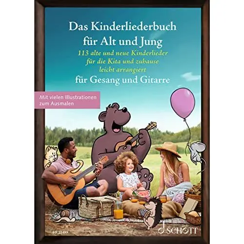 Produktbild: Das Kinderliederbuch für Alt und Jung: 113 alte und neue Kinderlieder für die Kita und zuhause, leicht arrangiert für Gesang und Gitarre. Gesang und ... Liederbuch. (Liederbücher für Alt und Jung)