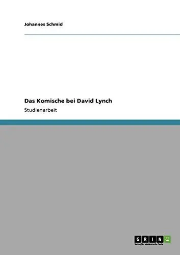 Produktbild: Das Komische bei David Lynch