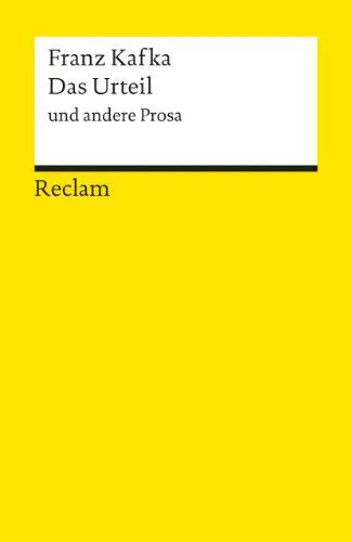 Produktbild: Das Urteil und andere Prosa. Textausgabe mit editorischer Notiz: Kafka, Franz – Deutsch-Lektüre, Deutsche Klassiker der Literatur – 9677