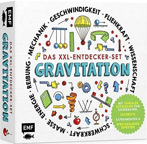 Produktbild: Das XXL-Entdecker-Set – Gravitation: Mit genialer Kugelbahn zum Selberbauen, Sachbuch, Experimenten und spektakulären Effekten: Modell im Set: ... Trichter, Pendel, Schrauben und vielem mehr