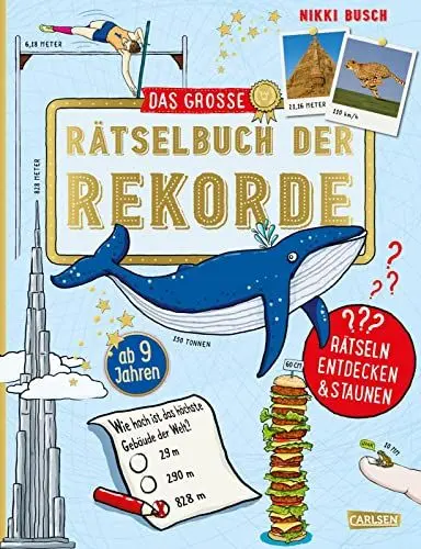 Produktbild: Das große Rätselbuch der Rekorde: Rätseln, entdecken & staunen | Beschäftigungsbuch mit Knobelaufgaben und Quizfragen | Fakten und Wissen für Kinder ab 9