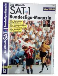 Produktbild: Das offizielle SAT 1 Bundesliga-Magazin, Saison 1992/93: Alle Spieltage mit Tabellen. Alle Mannschaften mit aktuellem Foto. Alle Stadien mit Lageplan