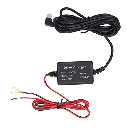 Produktbild: Dash Cam Hardwire Kit, 12 V -30 V Bis 5 V 11,6 V Niedriger Spannungsschutz Überhitzung Nachweis Netzkabel Ladegerät, Mini -USB für das DASB Cam Spiegel Cam GPS -Navigator
