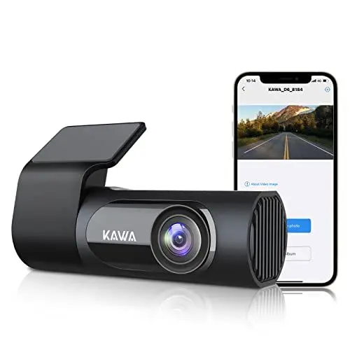 Produktbild: Dashcam Auto, KAWA 2K 1440P Voll QHD Dashcam - 360 Grad Drehbares Gehäuse Eingebautes WLAN, Notfallaufnahme und G-Sensor,145°Weitwinkel,WDR mit Super-nachtsicht, APP Steuerung, Loop-Aufnahm,D6