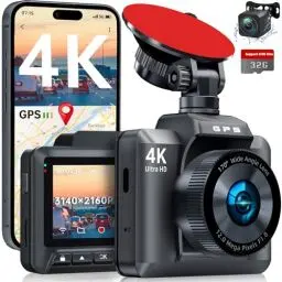 Produktbild: Dashcam Auto Vorne Hinten 4K/1080P mit GPS WiFi Dashcam Auto mit 2,4