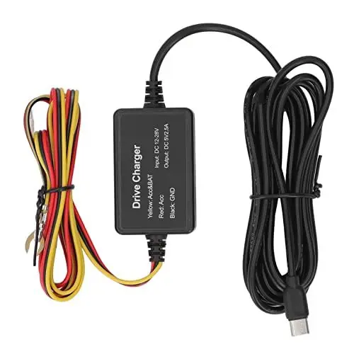 Produktbild: Dashcam Hardwire Kit, Mini USB Hardwire Kit für Dashcam, 12-30V Bis 5V Auto Dashcam Hardwiring Kit für GPS Navigator (TYP C), Vantrue Hardwire Kit