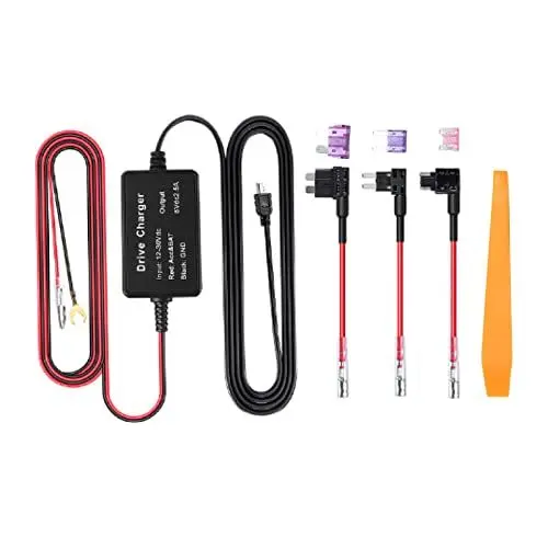 Produktbild: Dashcam Hardwiring Kit, Dashcam Hardwire Kit Mini USB Adapter High Security 12V-30V to 5V Wide for Mirror Cam GPS Navigator Detector