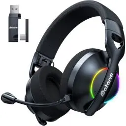 Produktbild: Datarm DH30 Wireless Gaming Headset für Ps4, Ps5, Switch, Mac, PC, 2.4GHz Verlustfreies Audio Bluetooth Gaming Kopfhörer, Faltbares Headset Mit Noise Cancelling Mikrofon, RGB Licht - Schwarz
