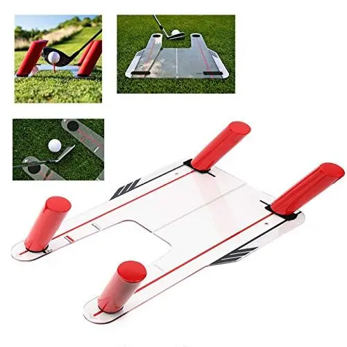 Produktbild: DAUERHAFT Speed Trap Base,Golfschwung-Trainingshilfe mit Acrylbasis und 6 Path Rods, abnehmbare PC Swing Trainer Spiegel mit Einer Tragetasche, für Training