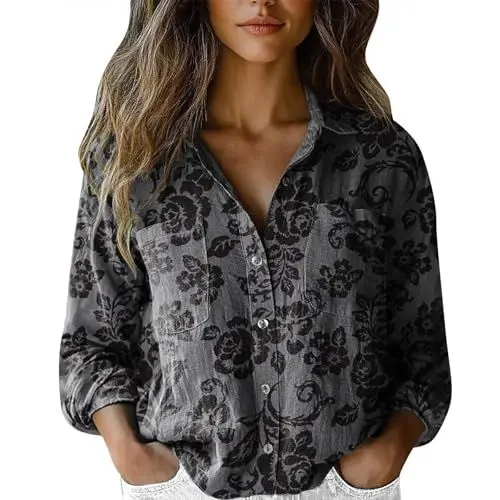 Produktbild: Dauerhafter und komfortabler Tragegefühl braunes t Shirt damendamen Pullover Herbst Damen top weissblaues Shirt damenbasic top Damen Longshirt mit Leggings