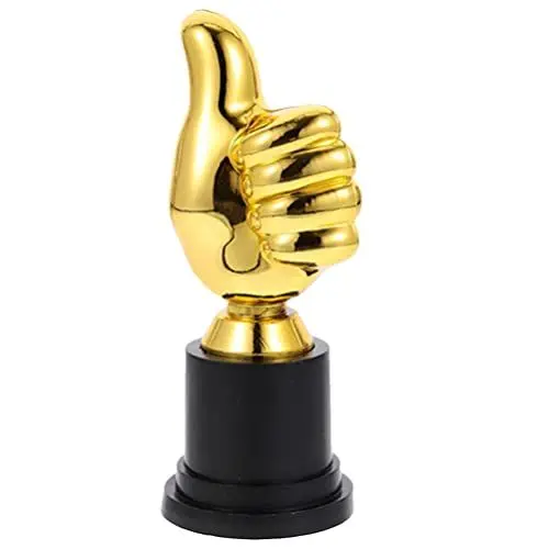 Produktbild: Daumen Hoch Trophäe Finger Trophäe Hand Trophäe Pokal Auszeichnung Finger Geste Schreibtisch Statuen Skulptur Für Preisverleihung Party Sport Gewinner Golden