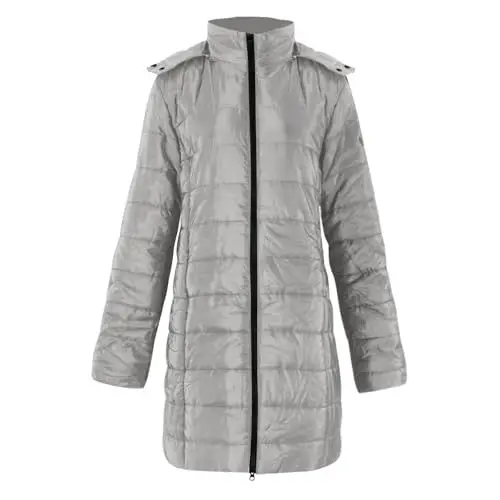 Produktbild: Daunenmantel Damen Mit Kapuze Winterjacke Damen Warm Gefüttert Steppjacke Damen Outdoor Wintermantel Damen Lang Daunenjacke Frauen Zipper Mantel Damen Winter Puffer Skijacke Dicke Steppmantel