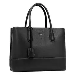 Produktbild: David Jones - Damen Große Handtasche Henkeltasche - Tote Shopper Bag PU Echtes Leder Stil - Multi Pocket Top Griff Taschen - Elegante Schultertasche Umhängetasche Arbeit Schule - Schwarz