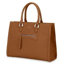 Produktbild: David Jones - Damen Große Handtasche - Frau Schule Büro Arbeit Aktentasche Henkeltasche - PU Leder Viele Fächer Taschen Arbeitstasche - Schultertasche Business Umhängetasche Tote Shopper - Braun