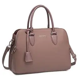 Produktbild: David Jones - Damen Handtasche Henkeltasche - Frau PU Leder Schultertasche - Elegante Tote Shopper Tasche - Umhängetasche Viele Fächer Zip Multi Taschen - Alltags Mode Arbeit Stadt City - Altrosa