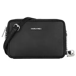 Produktbild: David Jones - Damen Kleine Umhängetasche - Frau Quadratische Handtasche PU Leder - Kette Schultertasche Elegant Crossbody Bag - Handy Tasche Mini Abendtasche Party Clutch Pochette Mode - Schwarz