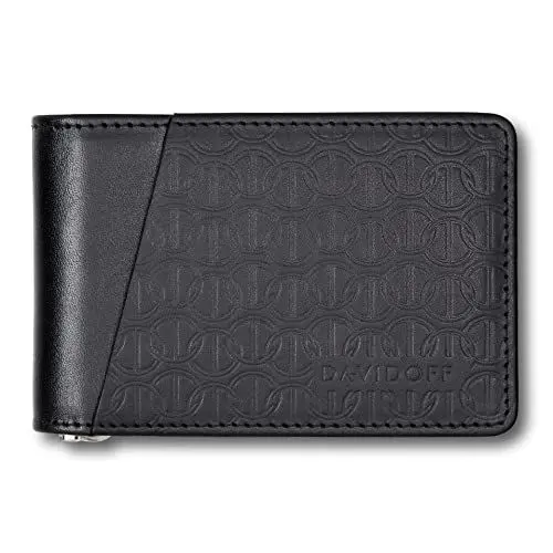 Produktbild: DAVIDOFF Zino Kartenetui Schwarz – kleine Brieftasche aus fein geprägtem Leder – Card Holder mit 7 Kartensteckfächern, Tasche, Fenster, Geldklammer & schützender Klappe
