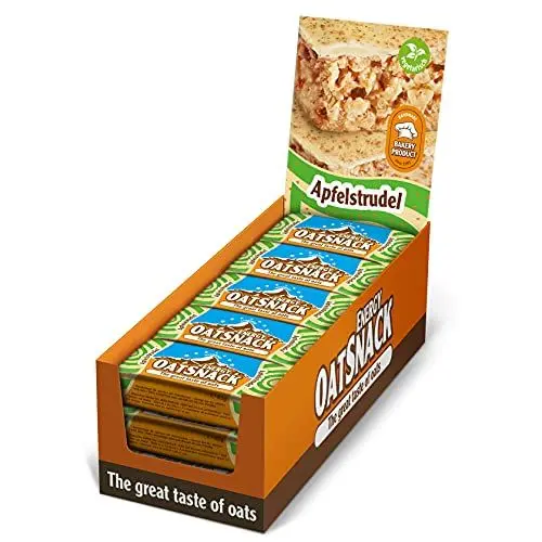 Produktbild: EnergyOatSnack Apfelstrudel (15x65g) | Kohlenhydrat Energieriegel mit Haferflocken für Sport & Freizeit | Langanhaltende Energie & leckerer Geschmack | Handgemacht & Veggie | Das Original