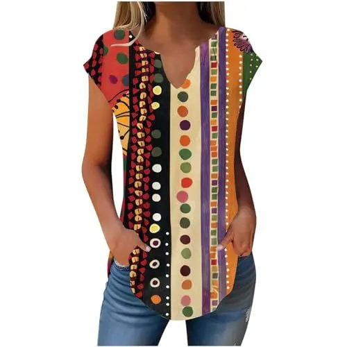 Produktbild: Day Prime 2024 Angebote Bluse Trompetenärmel Damen 70Er Still T Shirts Damen Schicke Sommerkleider Tshirt Damen Besonders Trägertop Damen Sommer Damenblusen Sommer Sale