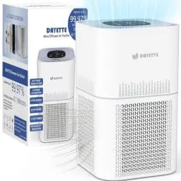 Produktbild: DAYETTE-Luftreiniger für große Räume bis zu 120 m², Luftreiniger mit Luftqualitätssensor, echter H13-HEPA-Filter, entfernen 99,97% Staub, Allergien, Gerüche, Tierhaare, Rauch und Pollen