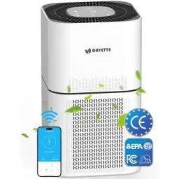 Produktbild: Multi-Zertifizierte Luftreiniger Allergiker mit WiFi/APP, CADR 300m³/h für 120㎡ Große Räume, Air Purifier mit Luftqualitätssensor, Timer, HEPA Luftfilter gegen Gerüche, Tierhaare, Schimmel, Staub