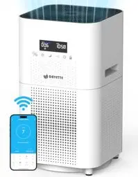 Produktbild: DAYETTE Smart-Luftreiniger für Wohnung Raucherzimmer, CADR 400m³/h für 160㎡ Große Räume, Air Purifier mit APP/Alexa-Steuerung, HEPA Luftfilter für Allergiker, Tierhaare, Rauchstaub, 22 dB Schlafmodus