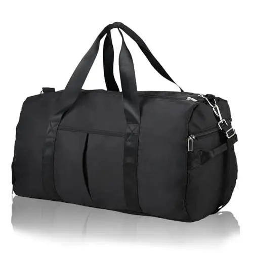 Produktbild: DAYGOS Sporttasche Herren, Reisetasche mit Schuhfach & Nassfach, Wasserdicht 40L Sporttaschen Sportbeutel Schwimmtasche Trainingstasche für Sport, Gym & Fitness, Weekender Reisen Duffel Bag (Schwarz)