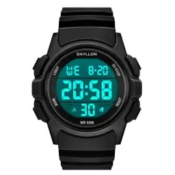 Produktbild: Dayllon Uhr für Männer Digitale Sportuhren Wasserdicht Militär Multifunktions Chronograph Stoppuhr Armbanduhr mit LED Hintergrundbeleuchtung/Alarm/Datum (Schwarz)