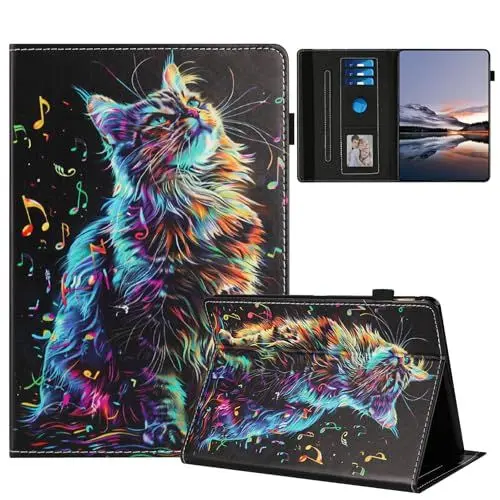 Produktbild: DayQiQiPu Etui für Kindle Paperwhite (11th Generation, 2021 Freigabe) PU Leder Miezekätzchen Muster Flip eReader Tasche Stand Kartensteckplätze Hülle mit Auto Schlaf/Aufwach,05