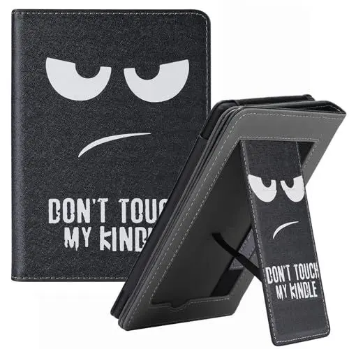 Produktbild: DayQiQiPu Hülle für Kindle Paperwhite (11th Generation, 2021 Freigegeben, Model: M2L3EK/M2L4EK) Das eingebaute Ständer Handheld eReader Gehäuse Anti Schock Schutz Holster,BON'T Touch My KINCLE