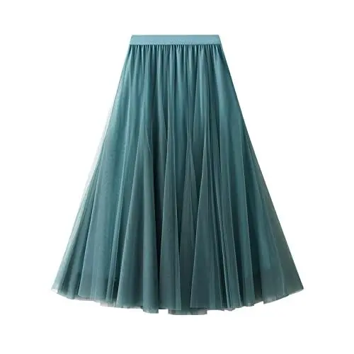 Produktbild: Daysskk Rock Damen Sommer Maxirock Damen Lang Tüllrock Blau Damen Tüllrock Damen A Linie Lang Winterrock Damen Lang 84cm