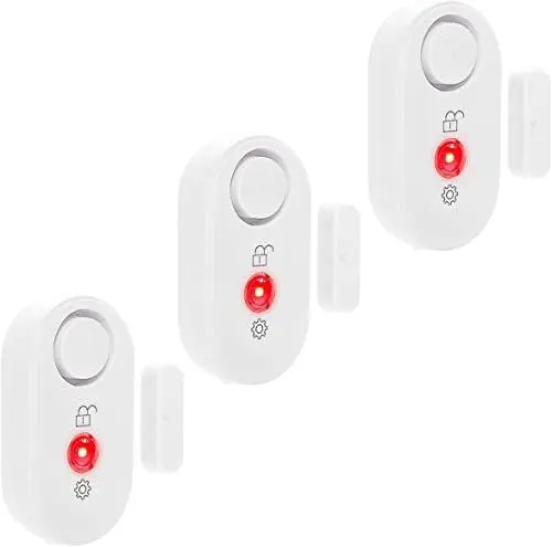 Produktbild: DAYTECH Fensteralarm Türalarm 130 db Signalton,4 IN 1 Smart Home Alarmanlage Wohnung Einbruchschutz türalarmsensor mit Fernbedienung - 3er Set mit Batterien