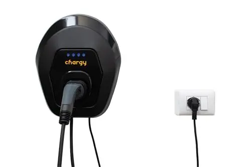 Produktbild: Daze Chargy Ladestation Modus 2 für Elektrofahrzeuge EV und PHEV Plug-In | Keine Installation | integriertes Kabel 4 m | 10 A | 2,3 kW | Upgrade auf Modus 3 bis zu 20 A (4,6 kW) mit Lastausgleich