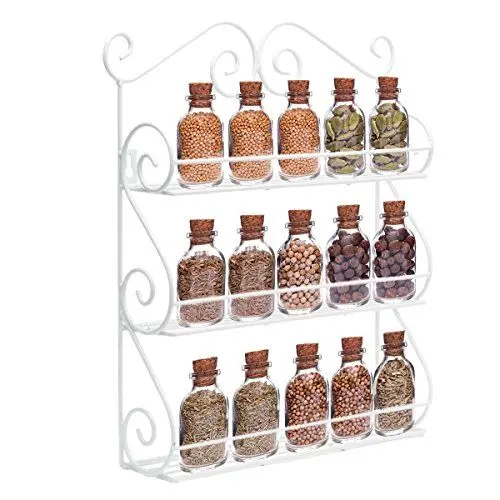 Produktbild: Dazone Gewürzregal für Gewürzdosen Gewürz Ständer ungefüllt Kräuterregal für die Küche, 3 stufiges Metall Küchen Organizer Set, hängend verwendbar Gewürz Aufbewahrung Spice Rack Gewürzhalter