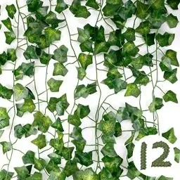 Produktbild: DazSpirit 12Stück Künstlich Efeu Hängend Girlande, Efeugirlande Künstlich 25.2m Efeubusch Kunstpflanze Girlande für Hochzeit, Party, Küche, Garten Wand Dekoration