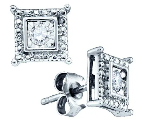 Produktbild: DazzlingRock Collection Women's 1/10 Total Carat Weight Diamond Fashion Earrings
