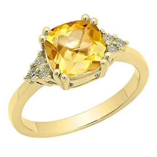 Produktbild: DazzlingRock Collection - 14 Kt Gelbgold Kissenschliff Yellow Citrin