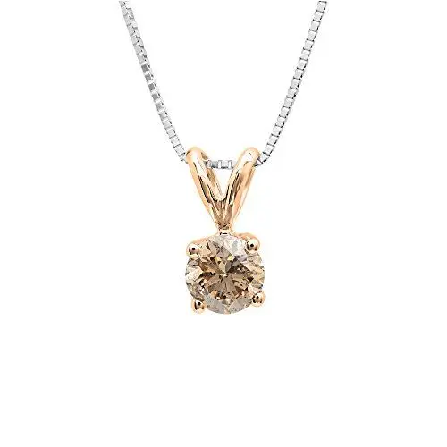 Produktbild: DazzlingRock Collection - 14 Kt Rotgold Rund Champagnerfarben Champagnerfarbener Diamant