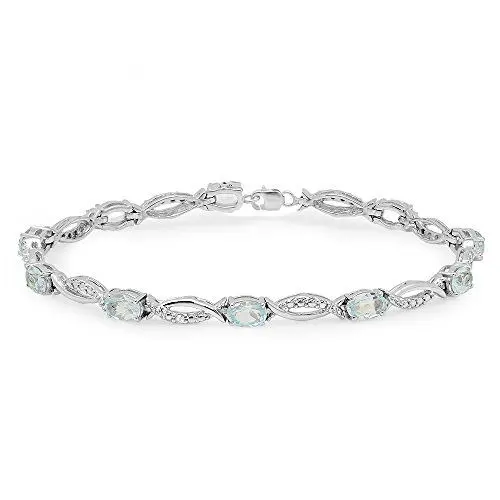 Produktbild: Dazzlingrock Collection Damen-Gliederarmband, Sterlingsilber, Sterling-Silber, Blautopas Diamant
