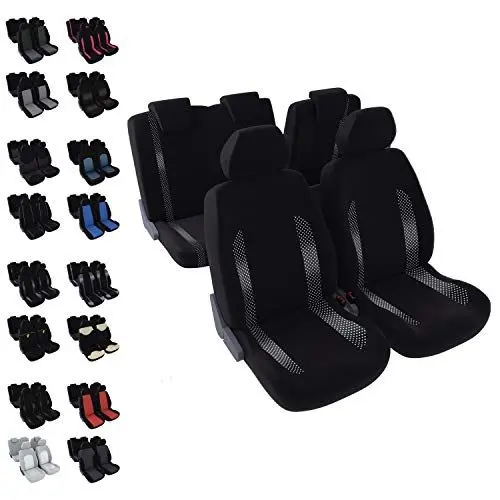 Produktbild: DBS Autositzbezüge Schonbezüge PKW/Auto 5 Sitze Schwarz + Jacquard Universal rutschfest Waschbar Sitzbezüge